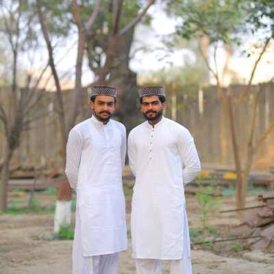 Ensemble Traditionnel pour Homme en Coton Blanc avec Couvre-Chef